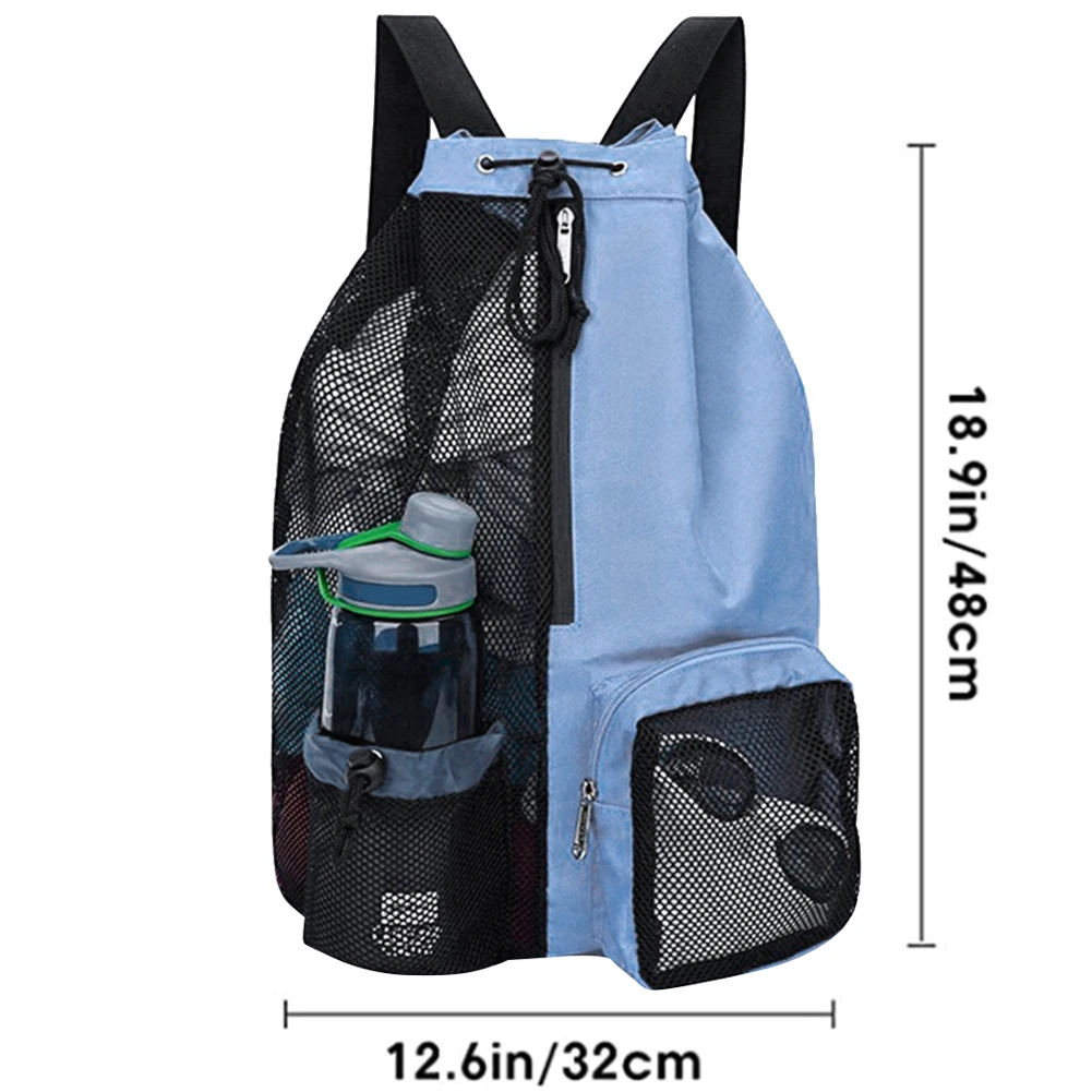 Mesh Drawstring Backpack Mesh Swim Bag Lightweight Swim Backpack Waterproof Adjustable Strap for School Beach Holidays