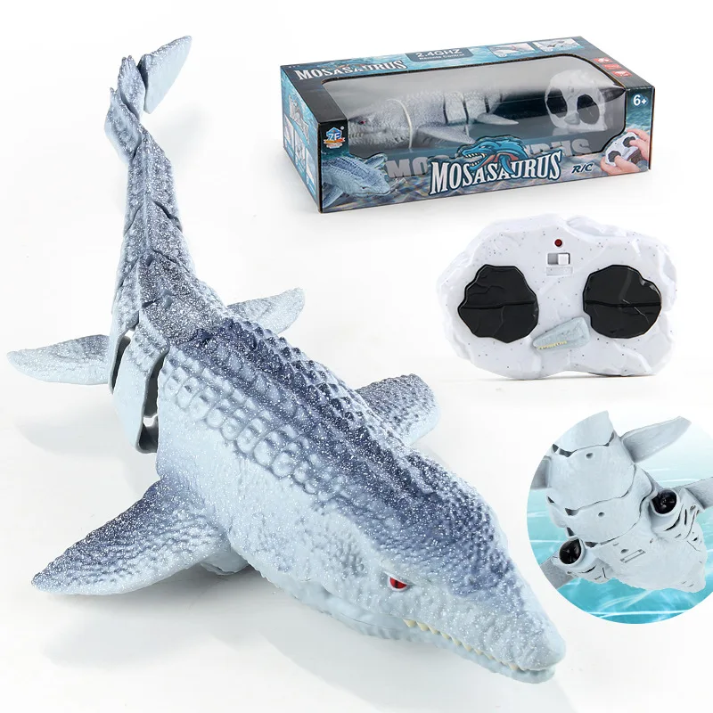 Rc Mosasaur Dinosaur 2.4ghz Electric Fish Gift Toy Underwater Swimming Pool Aquatic Simulation Dinosaur Swimming Fish Toy Forkid 2