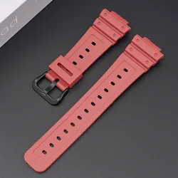 Silicone Soft Resin Watch Strap - 16mm Premium Wrist Band - Connector width 16mm (Red black buckle)