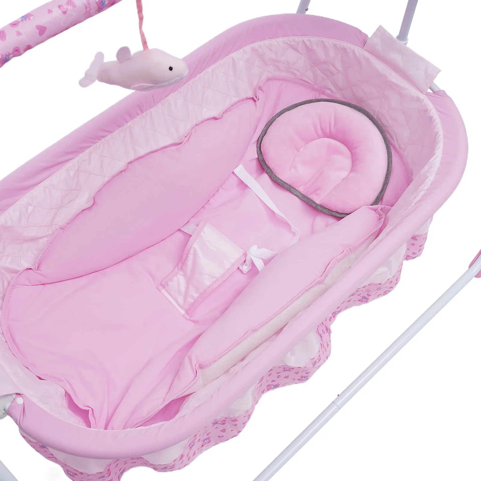 

Electric Baby Bassinet Sleeper 5-speed Automatic Rocking Baby Rocker Bluetooth Connection + Timing Adjustable