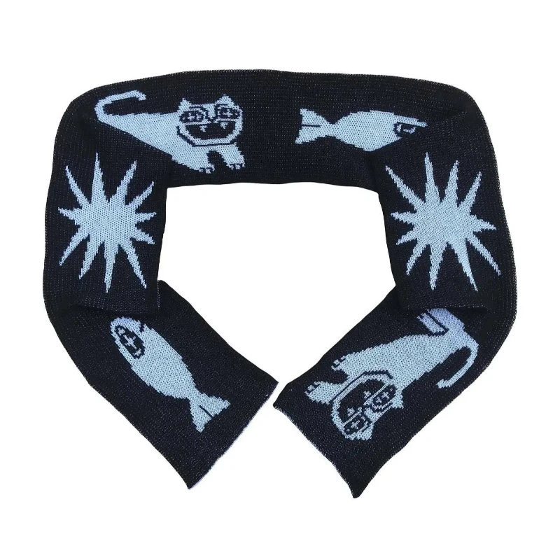 Winter Scarf For Women Warm Scarves y2k kawaii Hijab Lady Shawl Wrap Female Bandana Head Scarfs Gothic pattern sale Accessories