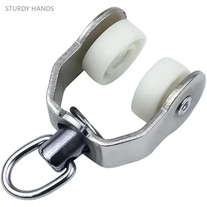 30PCS stainless steel old-fashioned curtain pulley straight rail curved rail hook wheel window decoration hardware