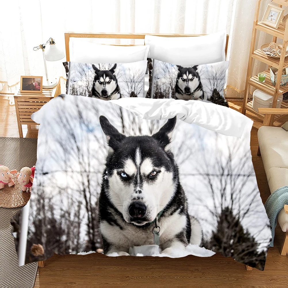 Parure De Lit 2 Personnes Duvet Cover Set Bedding 3D Print Indian Wolf  Bohemian Animals Bed