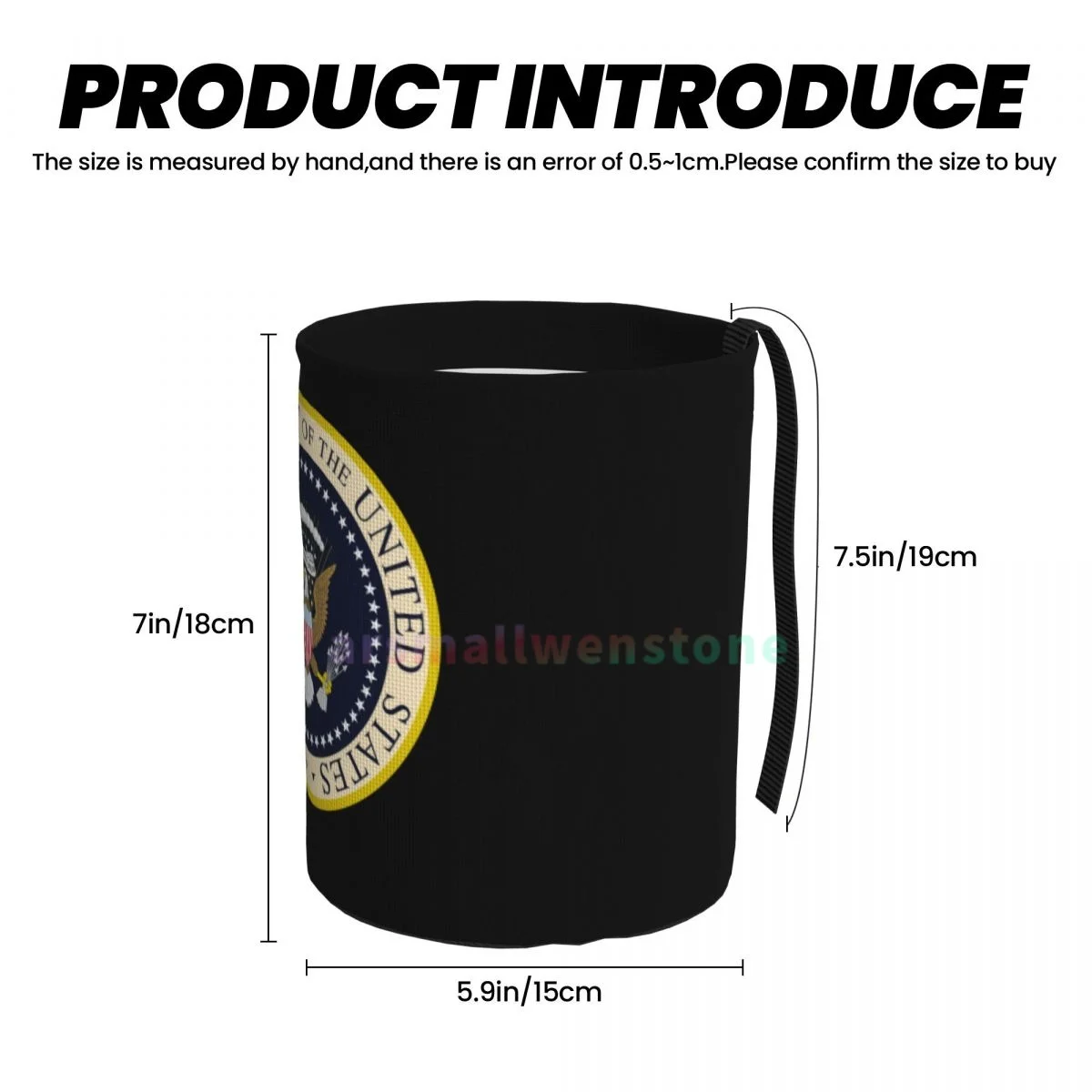 Seal Of The President Of The United States Car Trash Can, Dust Bin, Trash Bin For Kitchen Camping, Interior Car Accessories