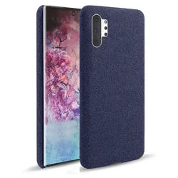 Retro Slim Cloth Hard Phone Cover, Stylish and Durable - Galaxy Note 10 (Blue)