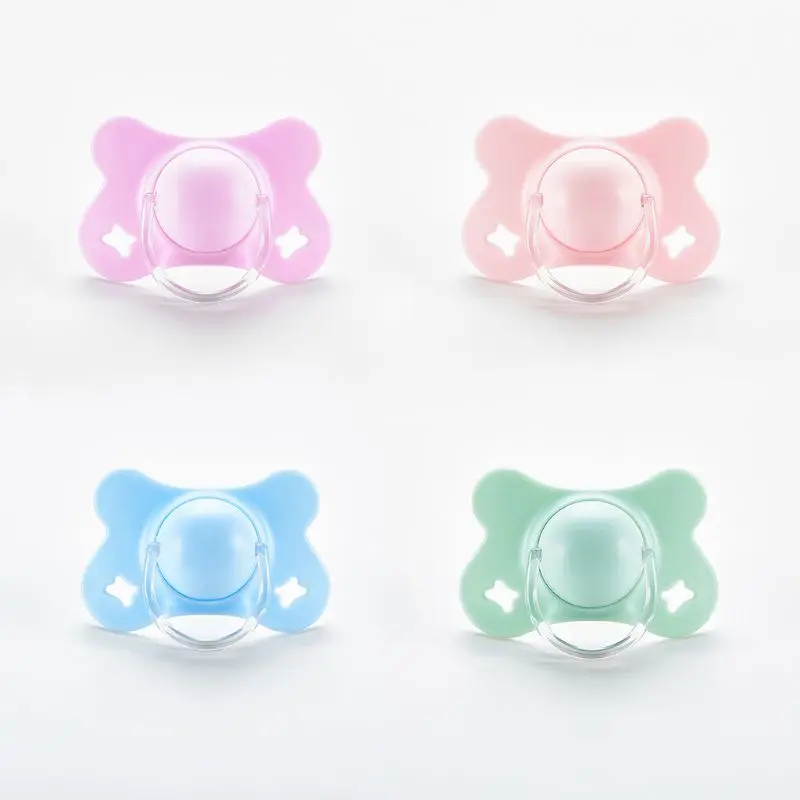 Baby Silicone Pacifier Newborn Infant Baby Boys Girls Nipples Flat Teat