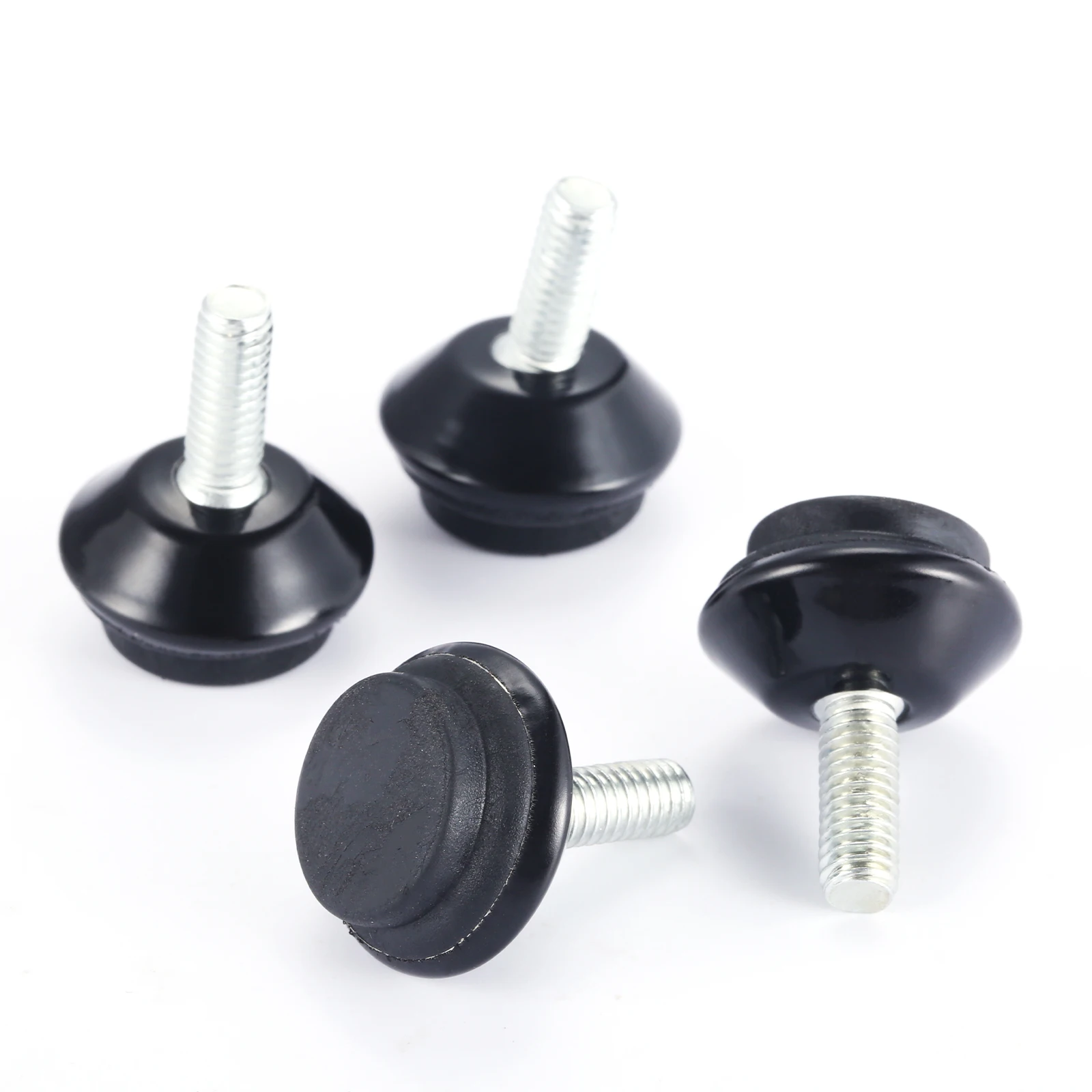 Set of 4 Adjustable Metal Furniture Levelers – Black/Silver/Gold Finish