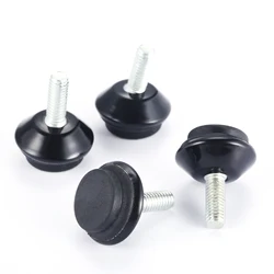 Set of 4 Adjustable Metal Furniture Levelers - Black/Silver/Gold Finish (Black)