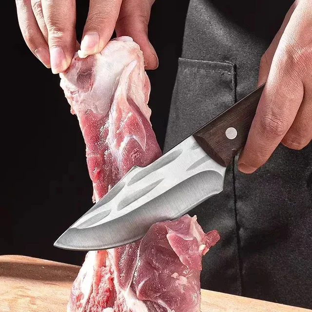 Couteau à désosser de cuisine en acier inoxydable forgé à la main, tranchage, pêche, boucher, viande, chef professionnel, opaque avec gaine 2