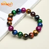 Mixed Color Tiger Eye acelet Charms Luxury Fine Jewelry Couple Personalized Beaded Bangle Bangles Yoga Meditation 6/8/10/12mm 1
