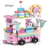 Mini Shop Market Street View Sets Model Building Blocks Hamburger Restaurant Retail Store Creative Architecture Friend Girl City 6