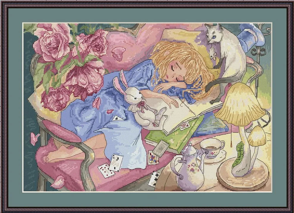 

Alice's Dream Embroidery Cross Stitch Kits Craft DIY Needlework Cotton Canvas