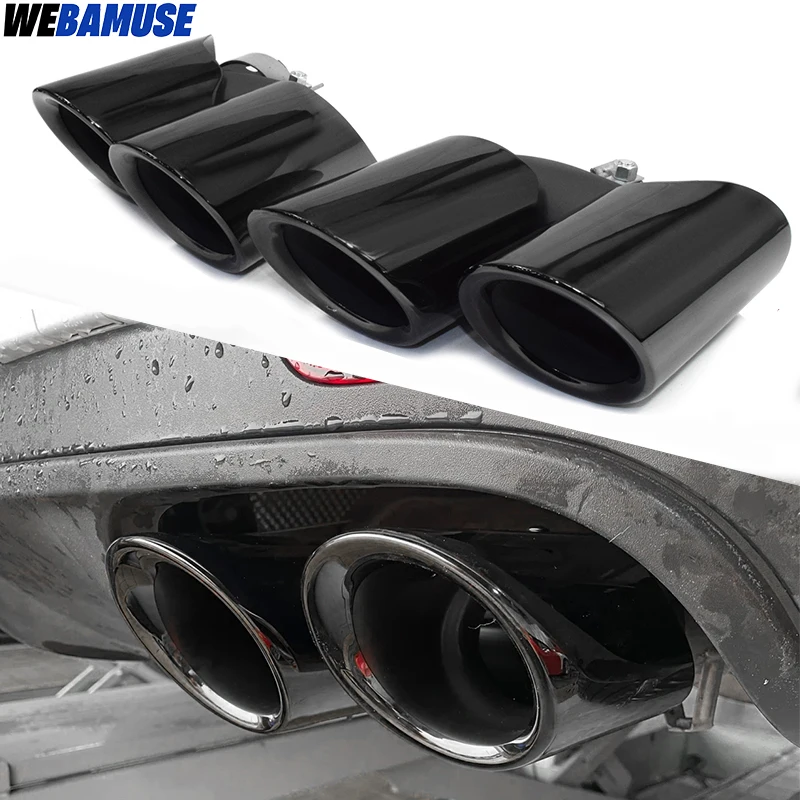 1 Pair Dual Outlet Tailpipes For Porsche Macan 2014 to Muffler Tip Tailpipes Replacement Exhaust System Nozzles