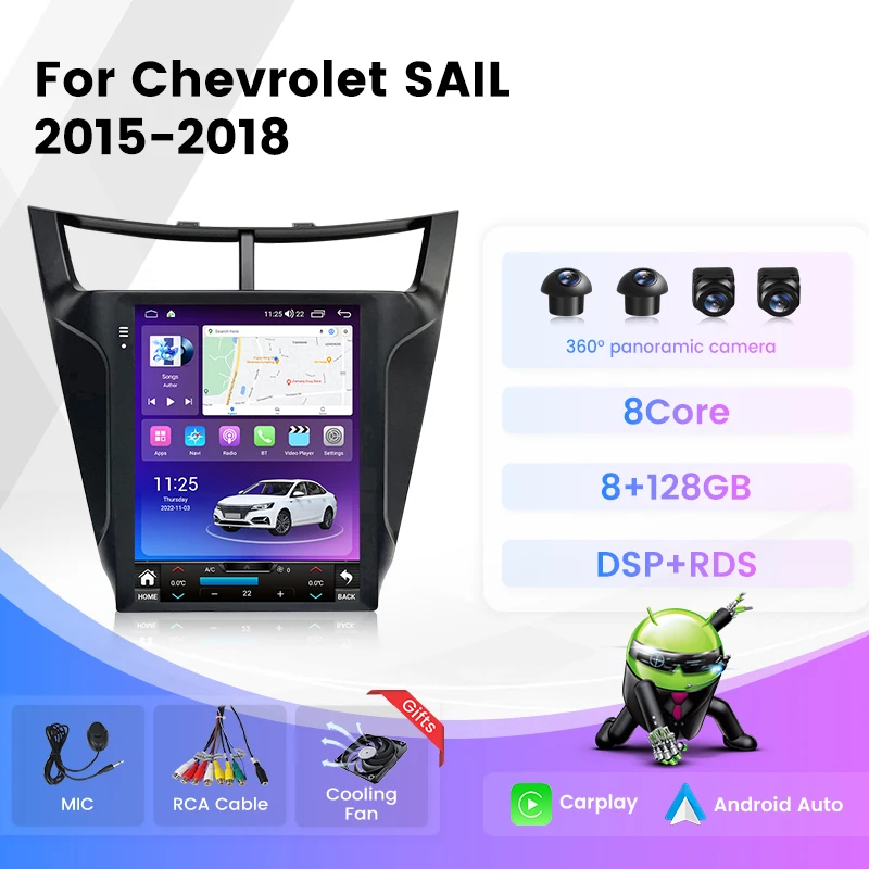 

1024x768P Android 12 Car Radio For Chevrolet SAIL 2015-2018 GPS Navigation DSP RDS Auto 4G LTE Wifi For Carplay All-in-one 2Din