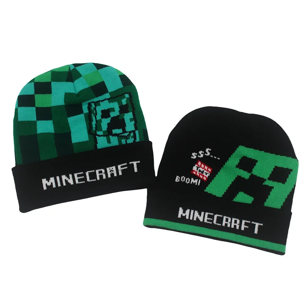 My World Minecrafts Autumn and Winter Knitted Hat Printed Cartoon Men and Women Bonnets Women Beanies Hats Gifts Xmas
