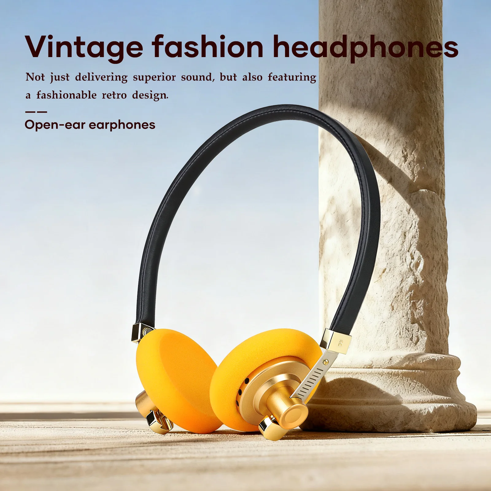 Sa7a2f9dd78a34990b9e17e749d6a2a22n Hellodigi G40 Retro Headphone 40mm Drive Unit Open-ear Stereo Headset with MMCX Detachable Cable Stainless Adjustable Headband