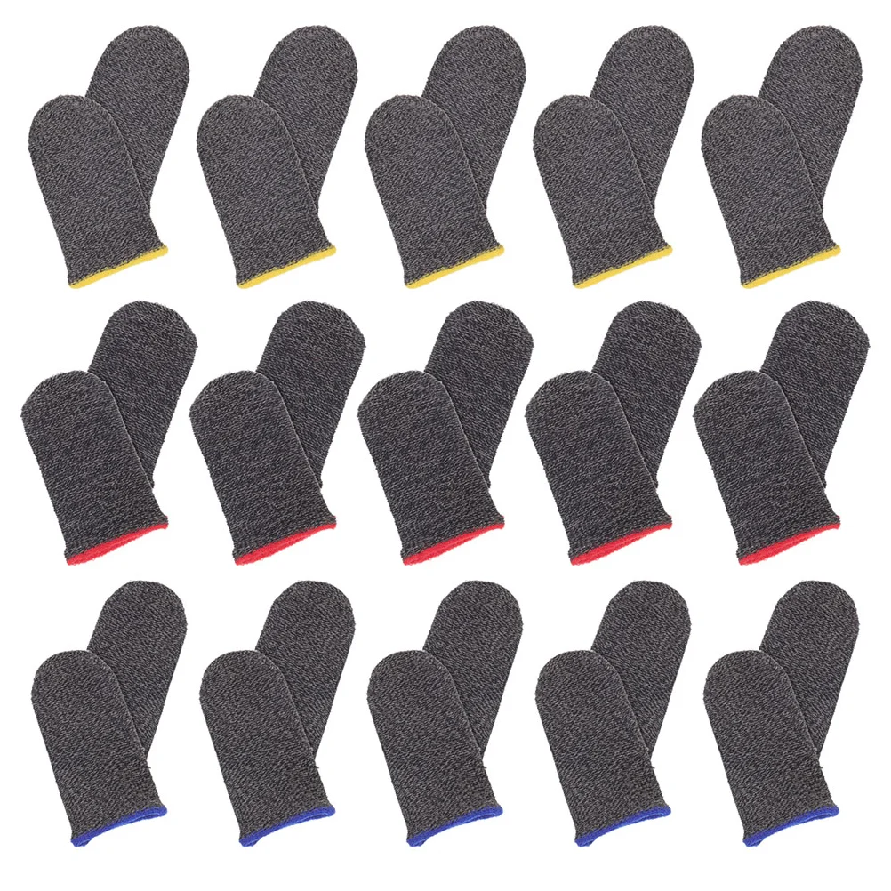 

30 Pcs Finger Cots Gloves Anti-slip Protector Sleeve Non-slip Cover Game Silver Fiber Stall Versatile Screen Sweat-resistant