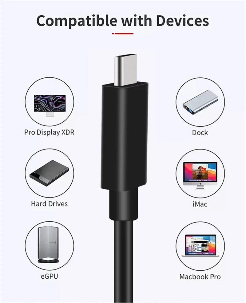 Thunderbolt 4 Cable PD100W USB C To Type C Fast Charging Cable 8K@60Hz 40Gbps Type-C Video Data Cord for iMac Macbook Pro Switch for usb charging cable charging cable usb cable