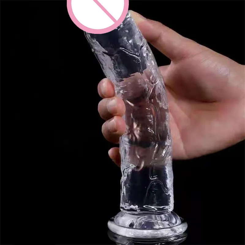 1PC 25cm Sex Toys For Women Men Jelly Realistic Dildos With Super Strong Suction Cup Artificial Penis G-spot Simulation 2# sex toys