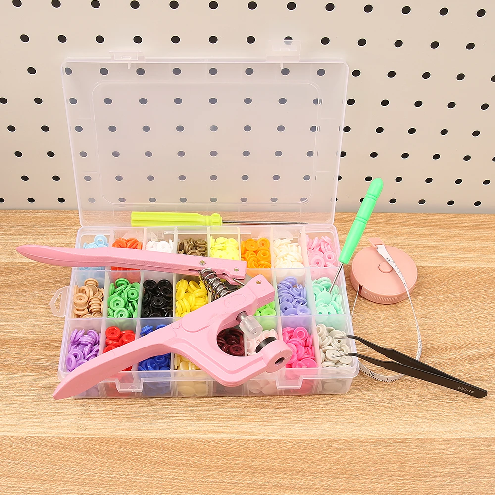 

T5 Snaps Plastic Buttons With Snaps Pliers Set for Clothes Sewing Bibs Rain Coat Crafting Handmade Tools DIY Family Tailor