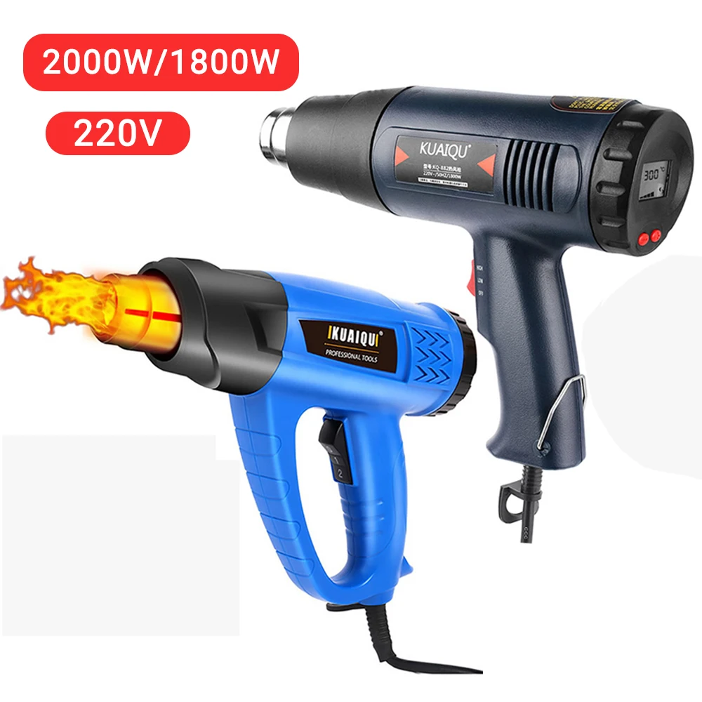 

Industrial Heat Gun Hair Dryer Construction 2000W/1800W Hot Air Gun Air Dryer For Soldering Thermal Blower Shrink Wrapping Tools