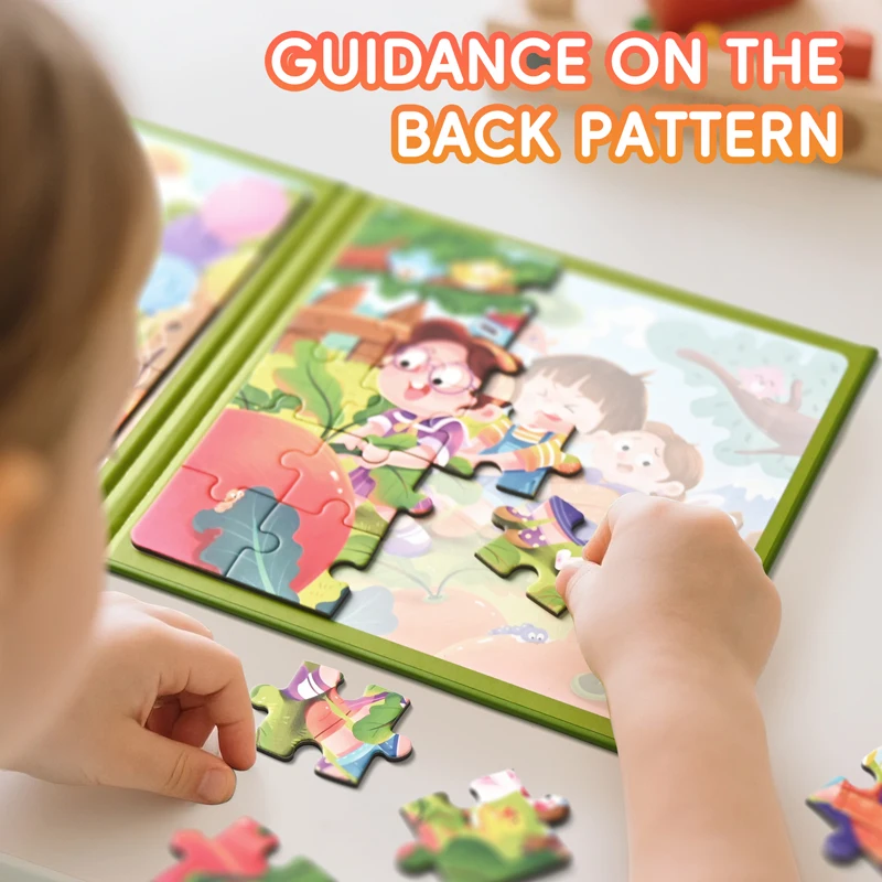 3-in-1 Magnetic Jigsaw Puzzles Creative Book Montessori