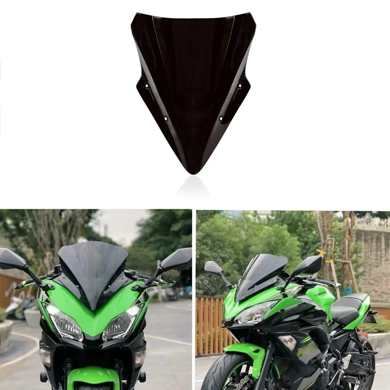 Motorcycle Accessories Racing Windshield Windscreen Wind Deflector Double Bubble For Kawasaki Ninja 650 ER6F 2017 2018 2019