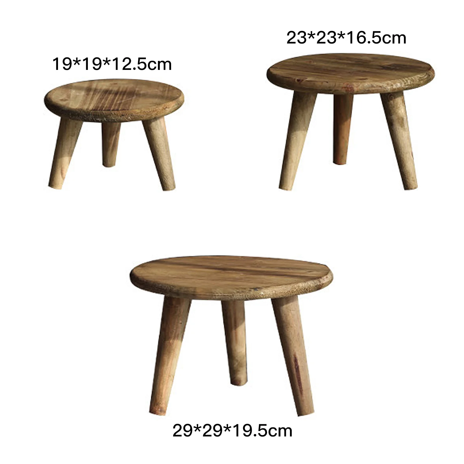 Small Bench Display Flower Pot Bracket Tray Garden Decorations 1PC Desktop Wooden Plant Stand Shooting Props Gardeni