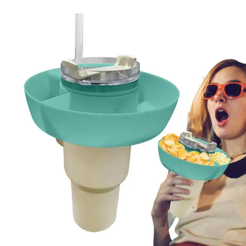 Po P Corn Tum Bler 3 In1 Divide Drink Snack Bowl Cup A Prova Di Perdite Riutilizzabili Semplici Chicchi Di Mais Sani Accessori Per La Tavola Puliti