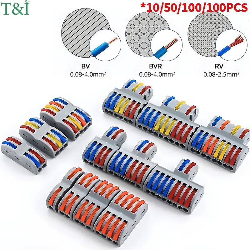 10/1000PCSMiniFastWireConnectorUniversalWiringCableConnectorPush-inConductorTerminalPCT-222/224SPL-42/62SPL-2/3/1-AliExpress