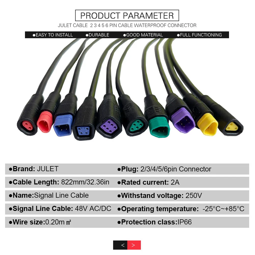 Ebike Geformter Stecker 2/3/4/5/6 Pin Kabel Heißer Verkauf Wasserdichter Stecker Signalleitung Verlängerungskabel Heißer Verkauf Julet Stecker – Detail 2