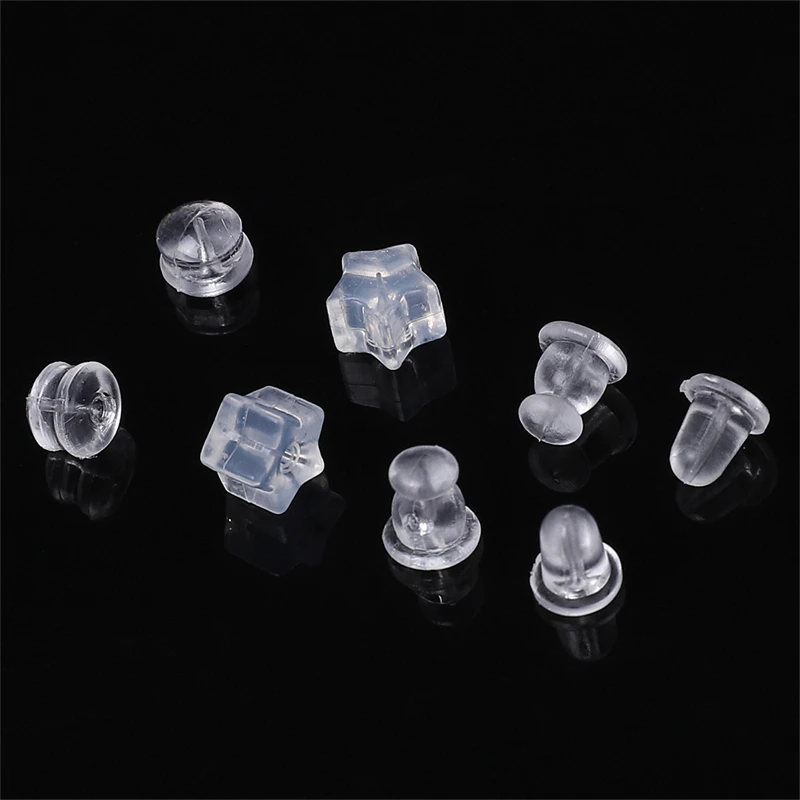 10-100 Stuks Zachte Siliconen Rubber Oorbel Terug Stoppers Voor Diy Stud Oorbellen Accessoires Bullet Tube Oordopjes Sieraden Maken