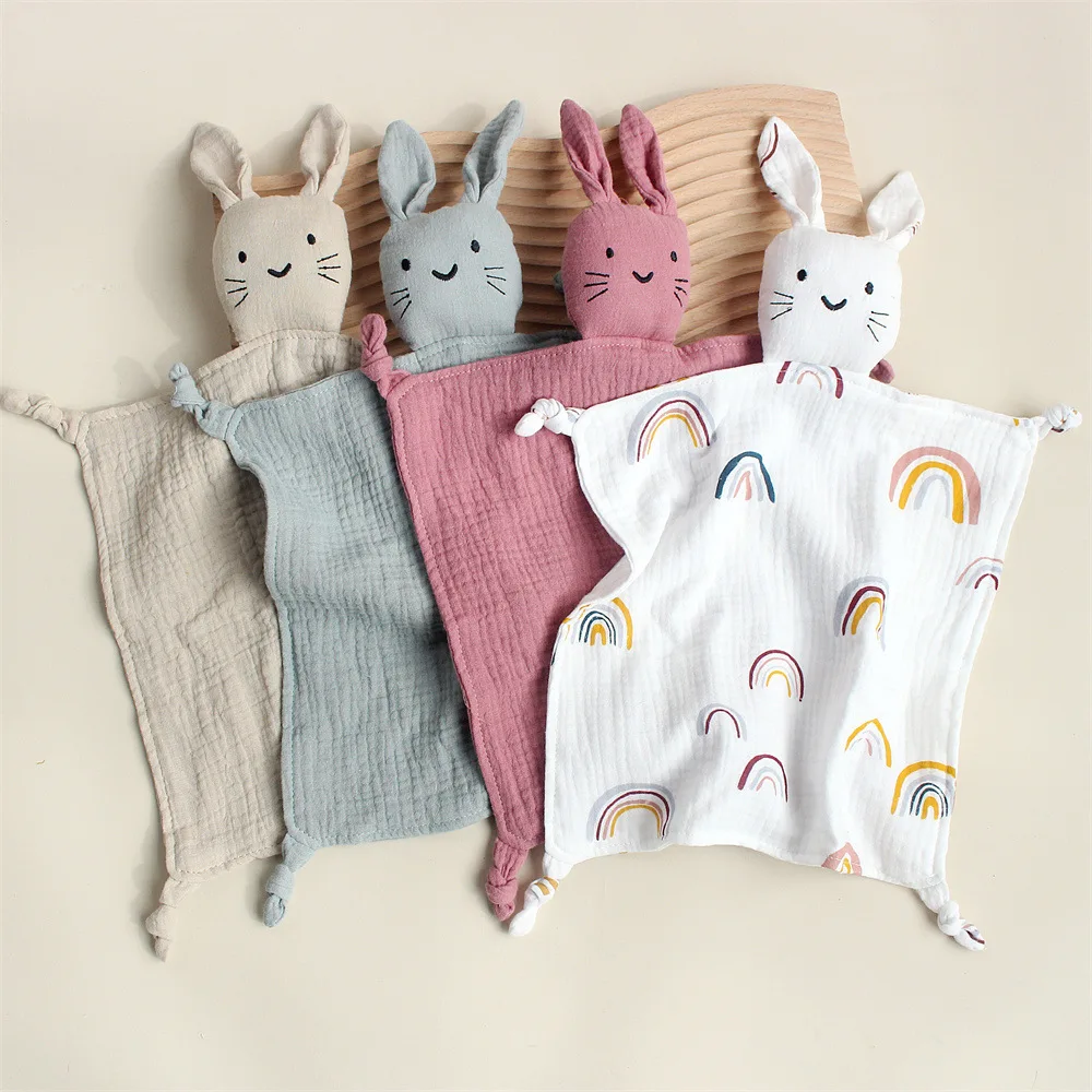 Organic Elephant Lovey,Muslin Security Blankets for Babies,cat Baby Stuffed Animal for Newborn,Baby Snuggle Toy,Baby Gift 3