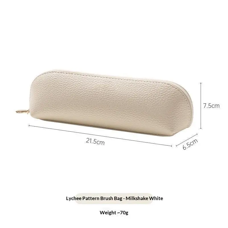 Premium PU Leather Pencil Pouch with Waterproof Finish and Metal Zipper