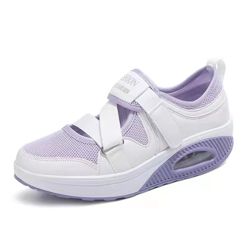 Tennis Shoes Women Summer Mesh Chunky Sneakers Female Flats Platform Casual Shoes for Women Walking Footwear Wedge Sneaker women's vulcanized shoes perforated	 Vulcanized Sneakers