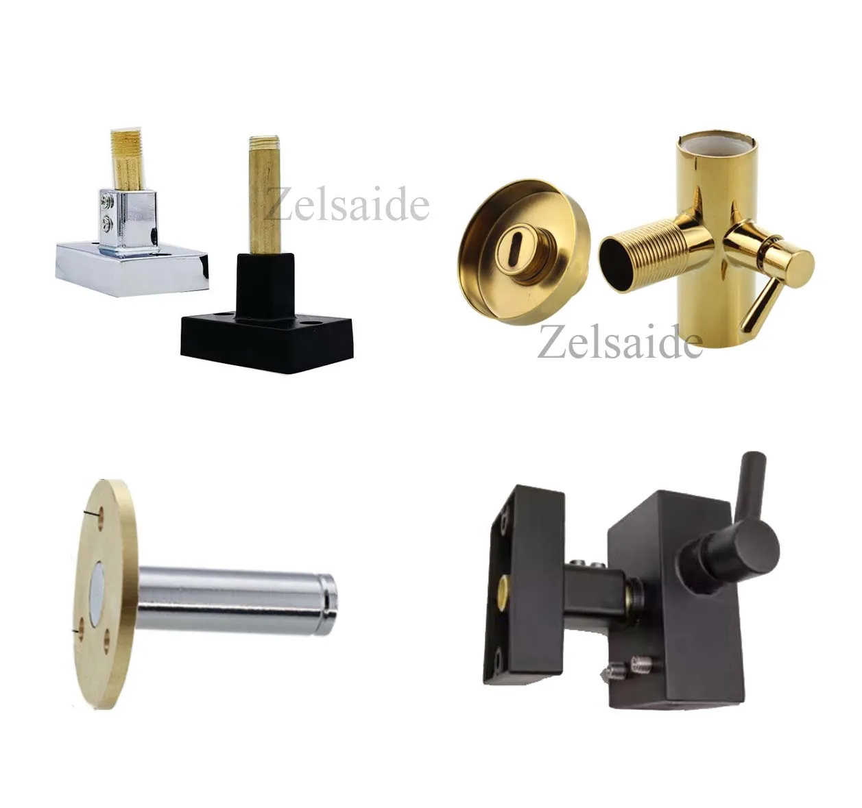 Zinc Alloy Square Round Shower Rod Holder