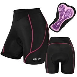 Lixada Women's Breathable Shockproof Cycling Shorts with 3D Gel Padding - S (Rose)