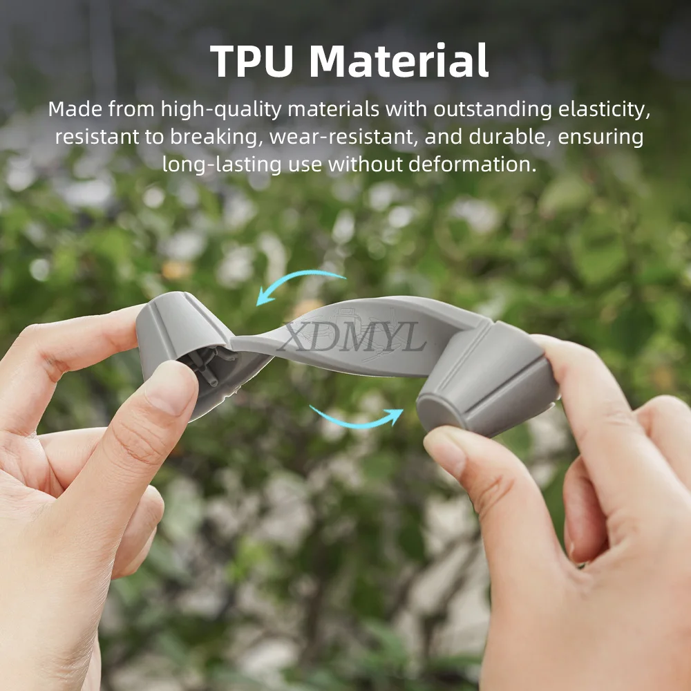 Détail du couvercle de protection de tige en TPU gris avec texture antidérapante