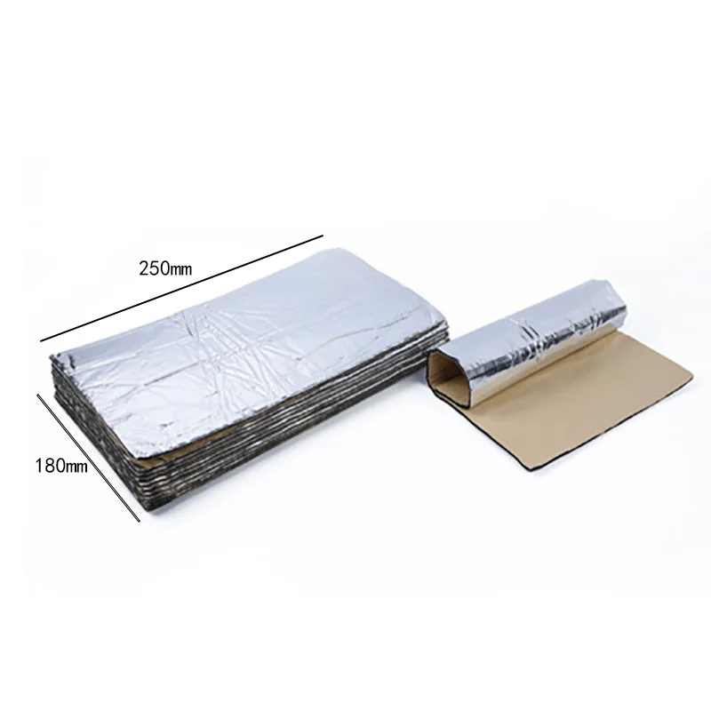 Sound Insulation Cotton 10pcs Rv Heat And Sound Insulation Pad 10mm Thick Aluminum Foil Car Door Hood