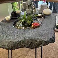 Table à thé en pierre artificielle de style chinois, table d'ordinateur pour le bureau, mobilier multifonctionnel pour le salon 3