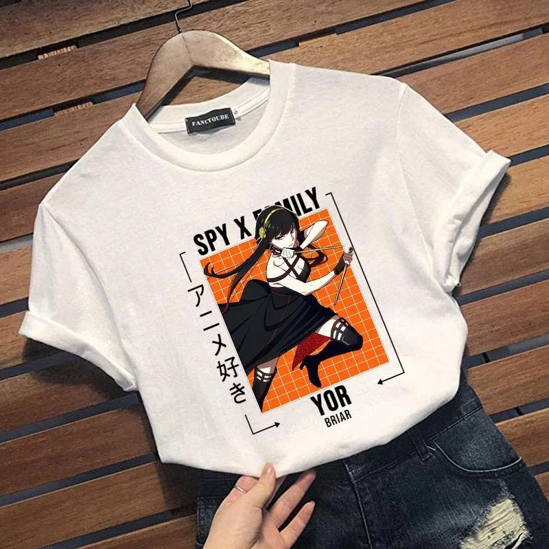 

New Anime Yor Forger Graphic Printed T-shirt Women's Personalized Creative Anime Harajuku Street Round Neck Short Sleeve Shirt
