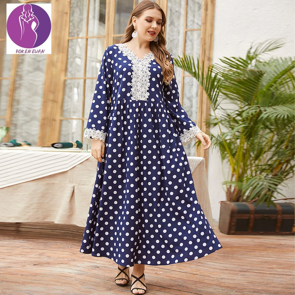 2022 Women Plus Size Dress Muslim Abaya Middle Eastern Dubai Fashion