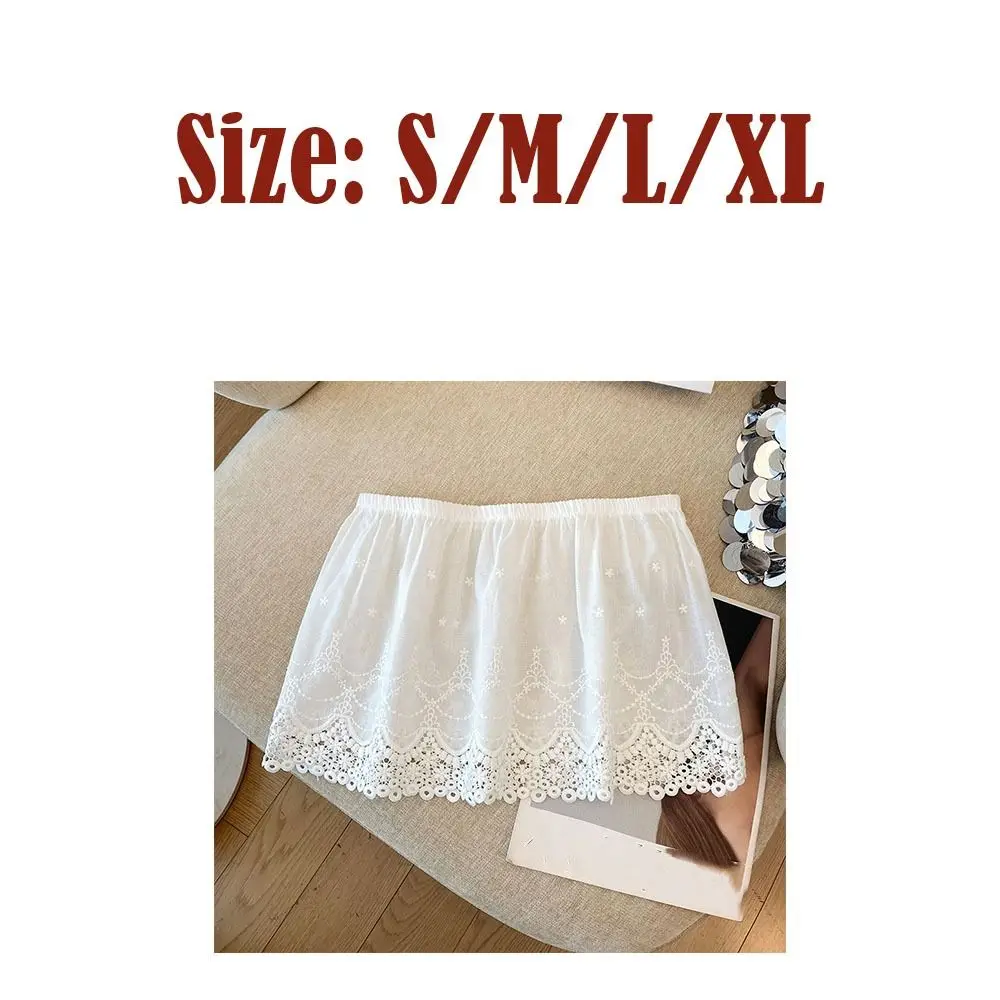 Fashion Flower Lace Gauze Skirt Y2k Streetwear Elastic Waist Apron Wrap Skirt Short Bottoming Women