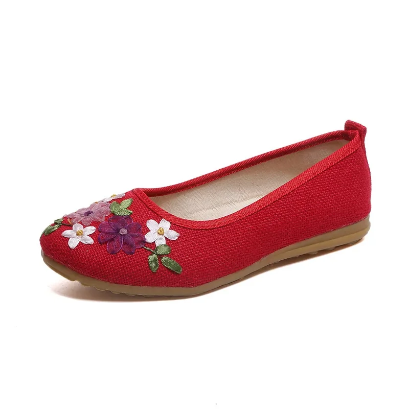 Hcclijo Hanfu EmbroideShoes - Zapatos Planos Chinos Tradicionales Antiguos Para Mujer, Zapatos Hanfu Para Mujer