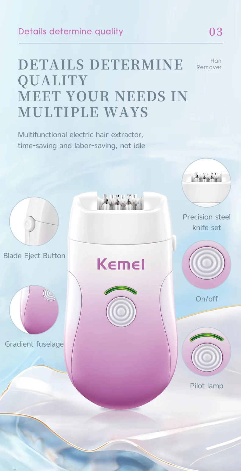 Kemei Elektrischer Epilierer Für Gesicht Und Körperbehaarung_voghion.com