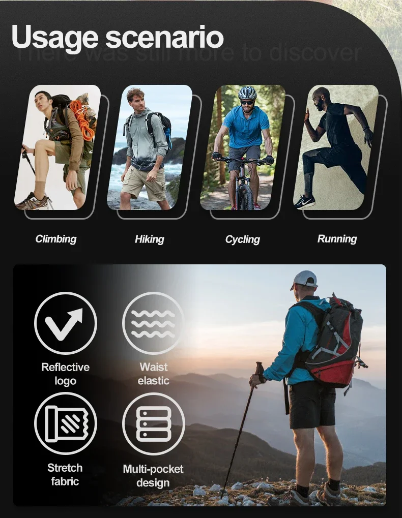 Mountain Bike Shorts – Breathable Multi-Pocket Cycling Shorts with Elastic Waistband