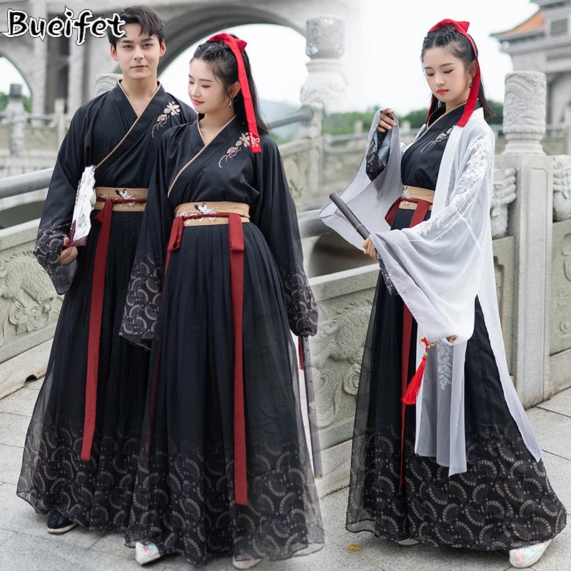 

Traditional Hanfu Men Chinese Ancient Swordsman Couple Folk Clothing Oriental Ming Dynasty Halloween Cosplay Costume Hanfu Gown