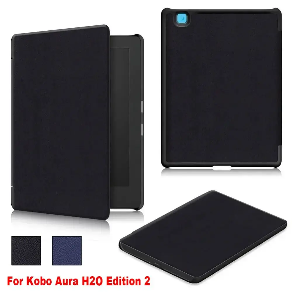 Custodia Per Lettore Elettronico Da 6.8 Pollici In Pelle Pu Antiurto Auto Sleep/Wake Guscio Protettivo Colorato Ultra Sottile Per Kobo Aura H2O Editio