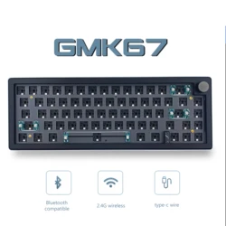 Wireless RGB Backlit Mechanical Keyboard Kit - 65% Gasket Hot-Swappable Design - No switch (GMK67 black)