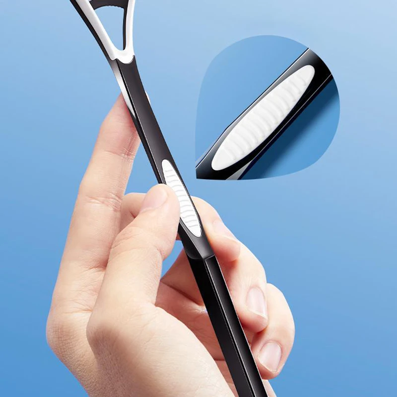 Dual-Use Oral Hygiene Cleaning Brush and Tongue Scraper